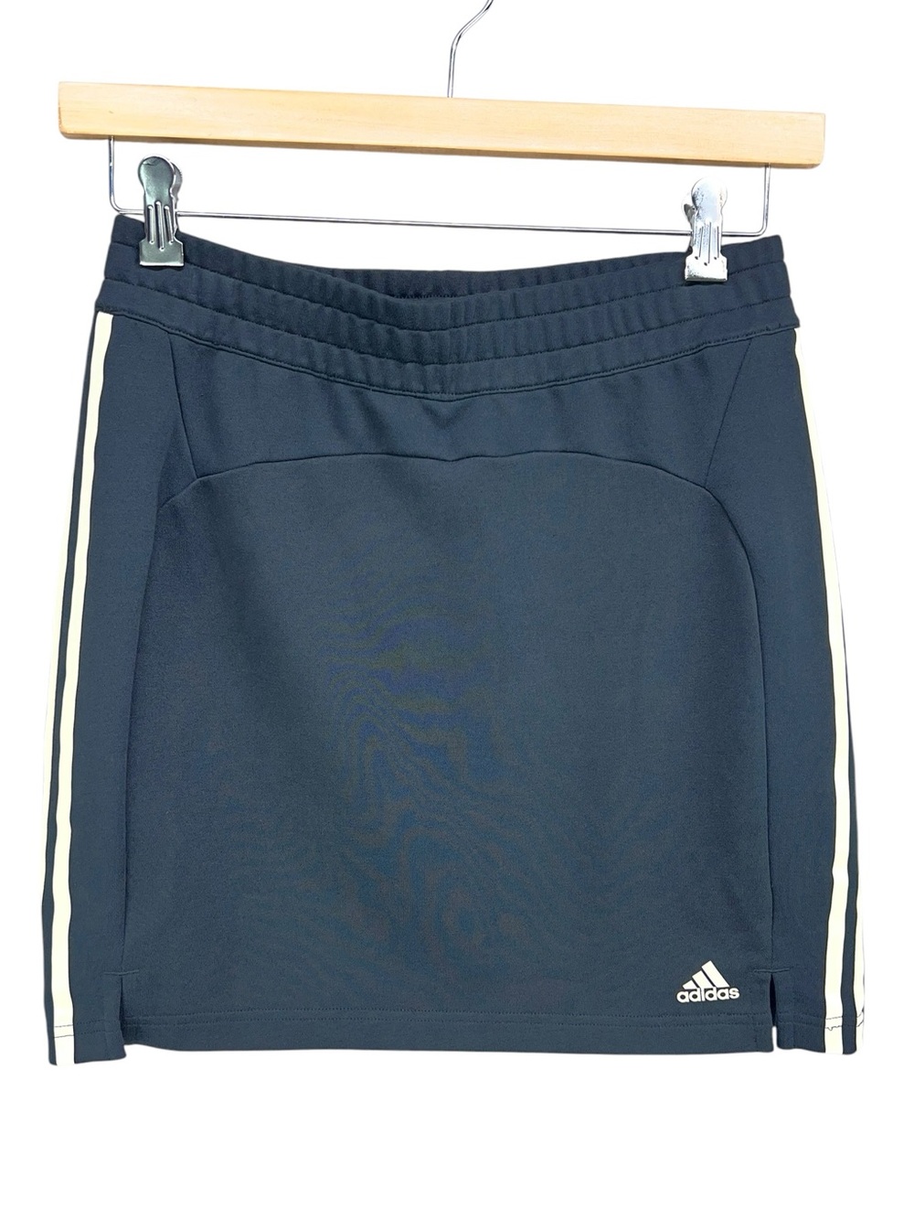 Adidas Black Active Skirt Cream Tri Stripe Womens Medium